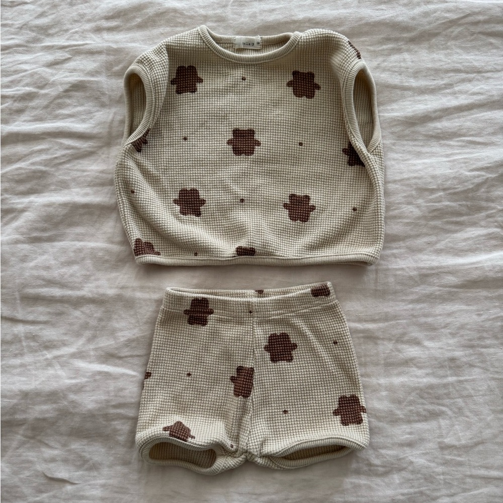 Waffle knit matching set